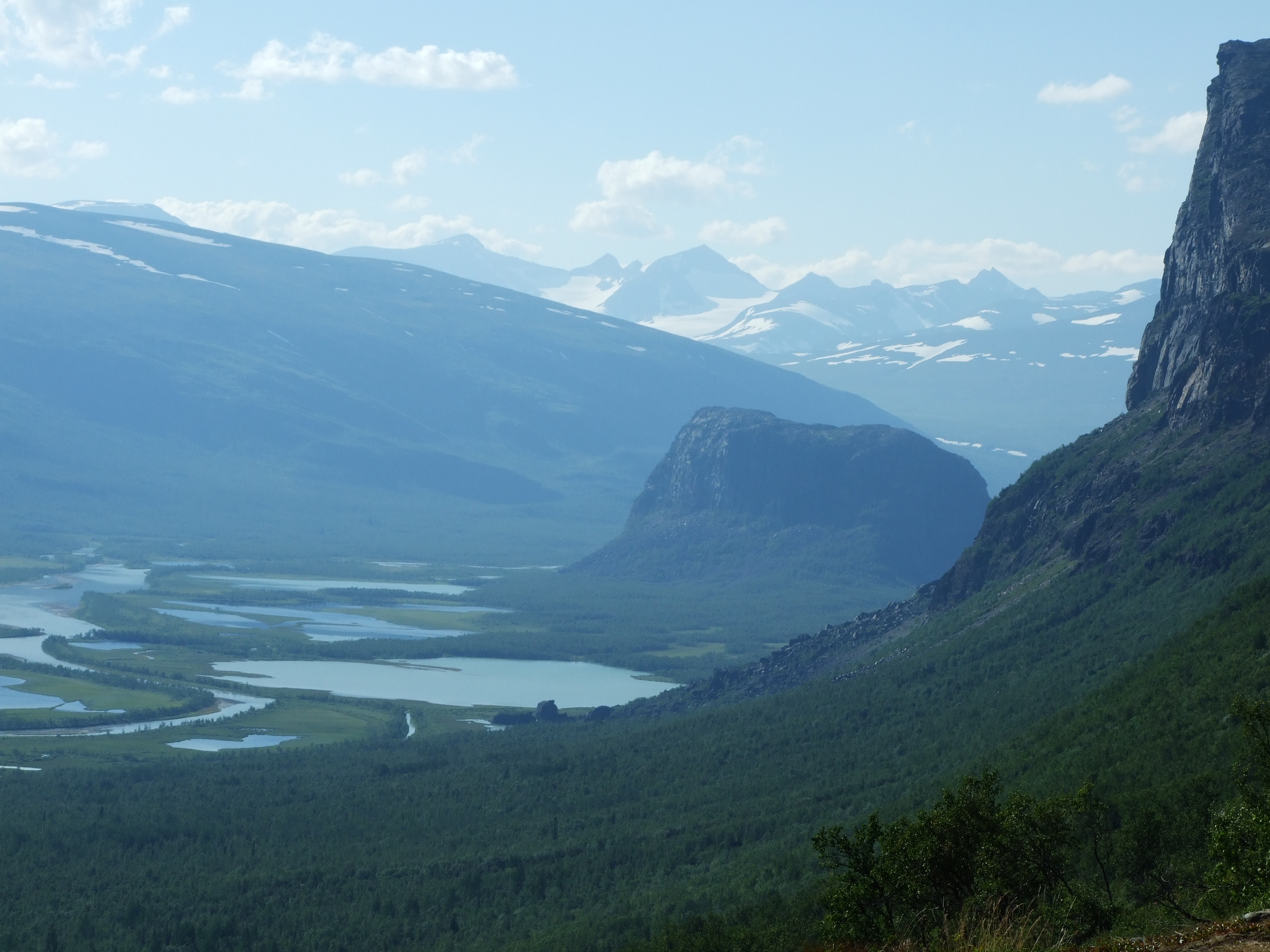 Overlooking the Laidaure delta from the mountain slopes of Njunjes.