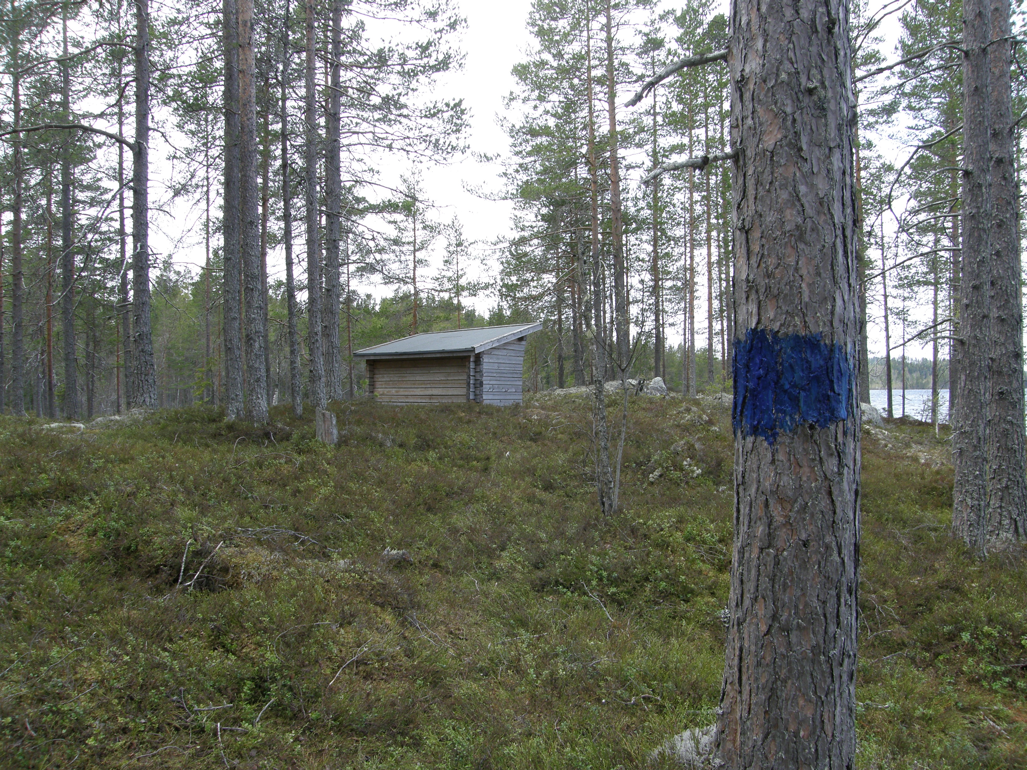 View of shelter by the lake Sulsjön