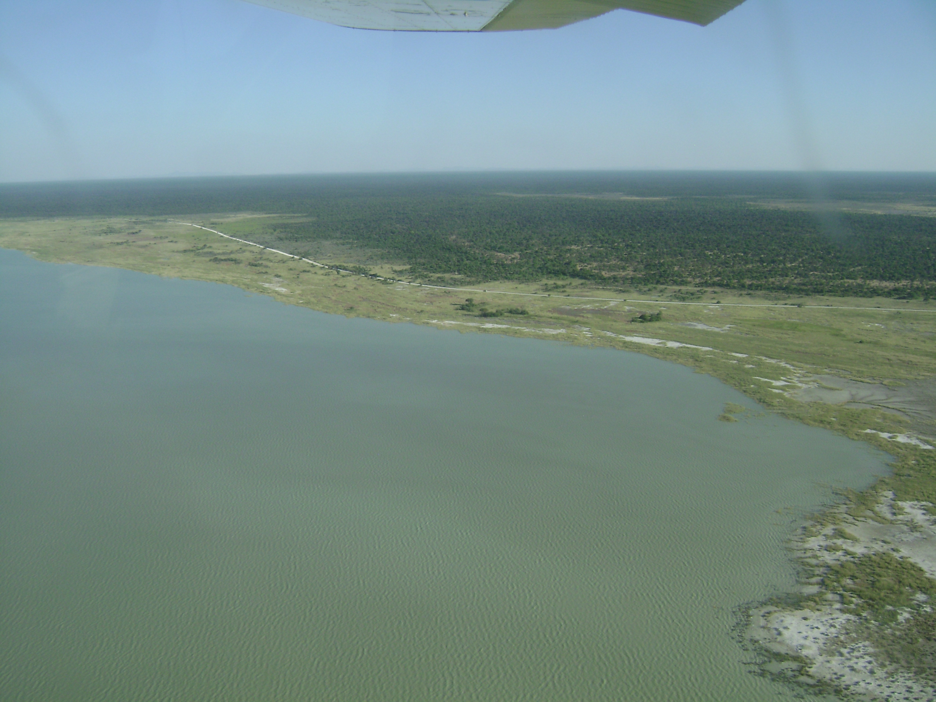 View of the eastern edge of Etosha Pan near Namutoni.