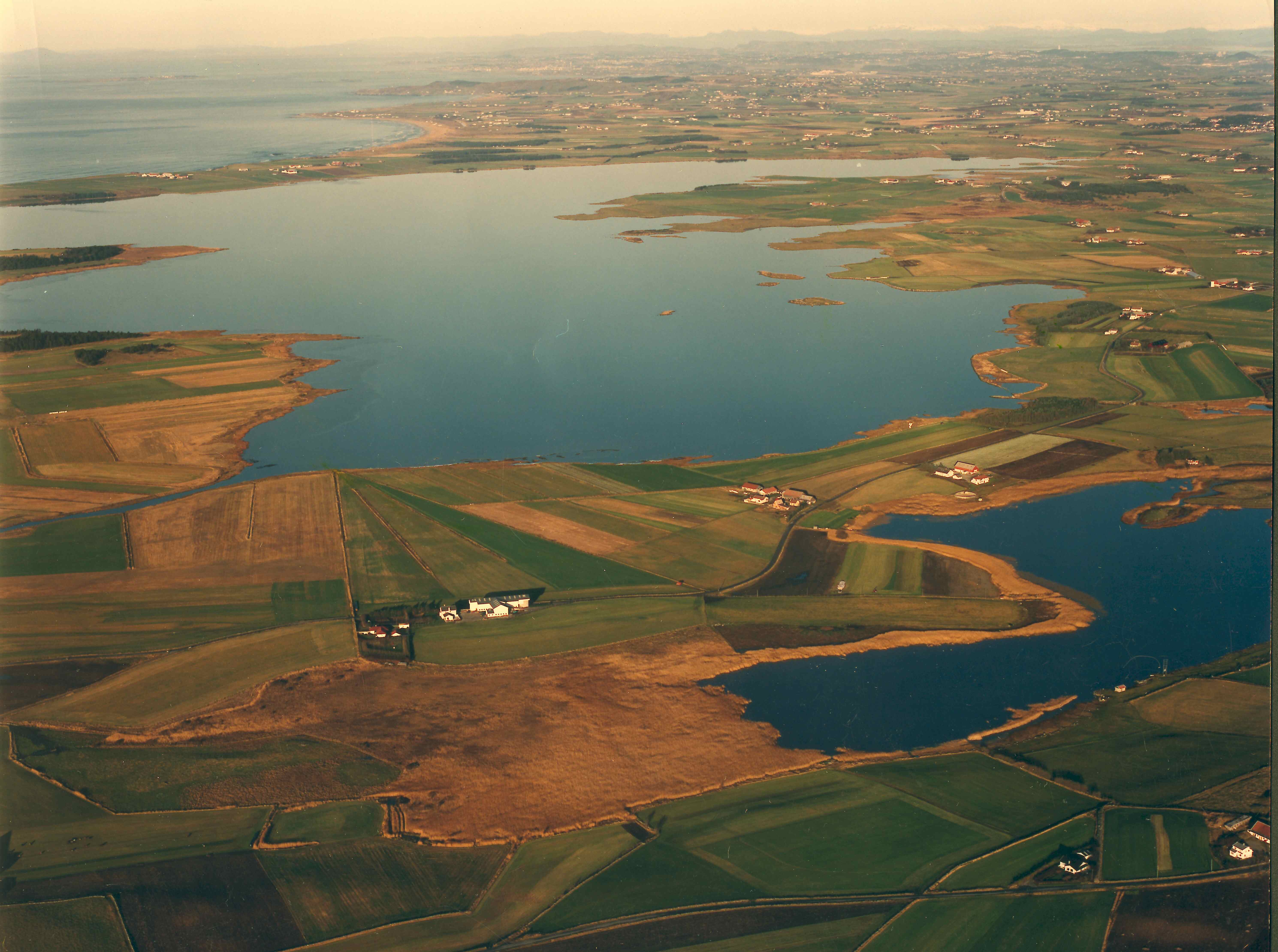 Aerial photo of sub-site Orre With lake Ergavatnet.