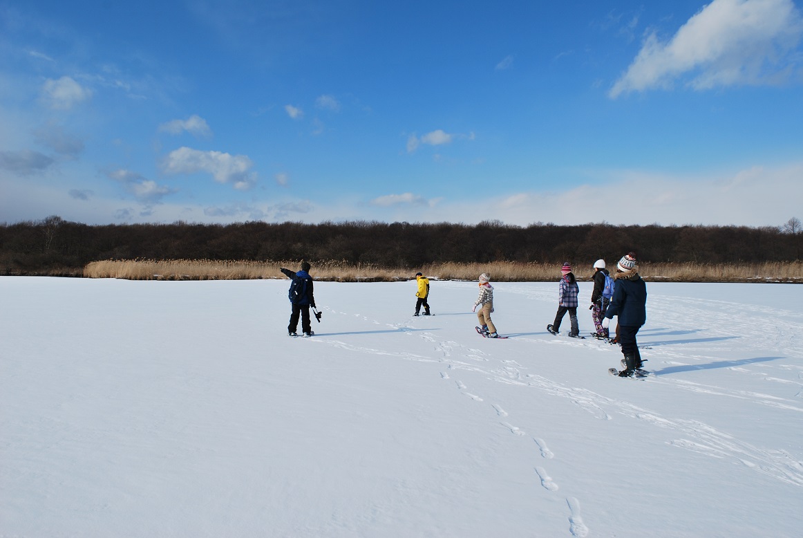 Snowshoe hiking at World Wetlands Day